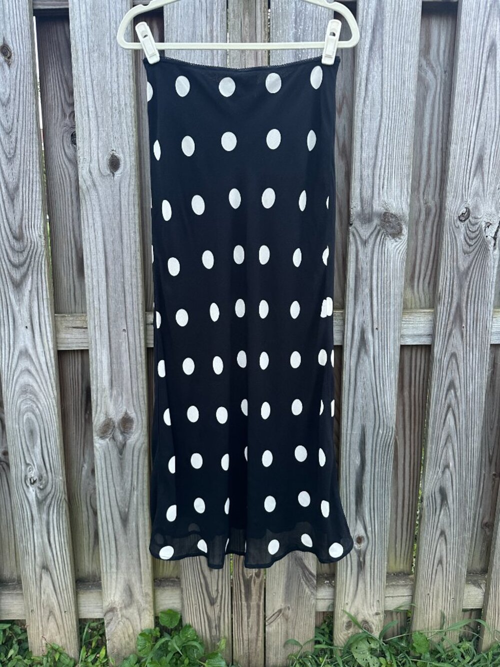 Reformation Layla Midi Skirt Moon Dot | Polka Dot Black Ivory 8 - Picture 4 of 6